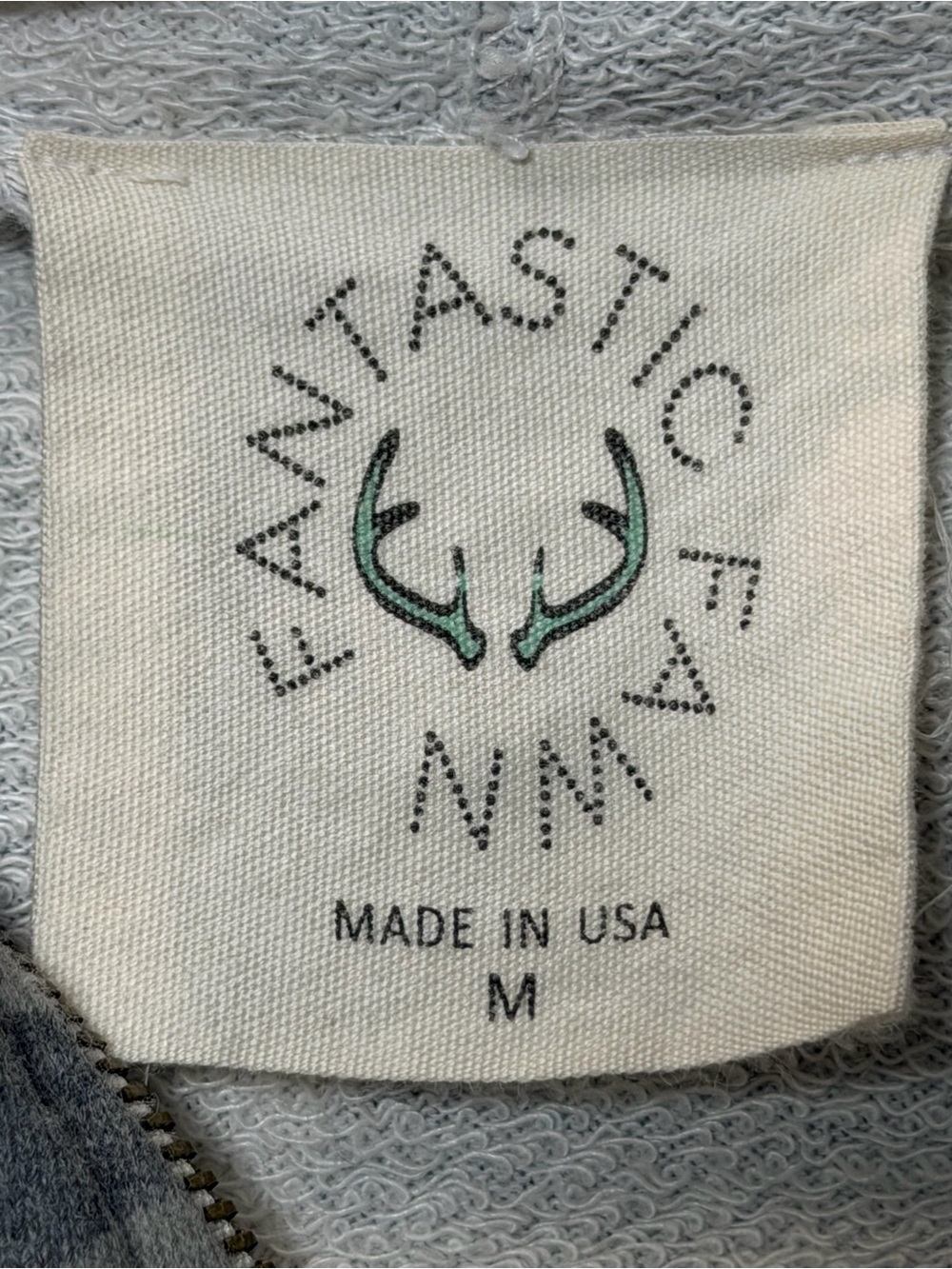 Fantastic Fawn Green Gray & White Camo Quarter Zip With Hood - Picture 3 of 6